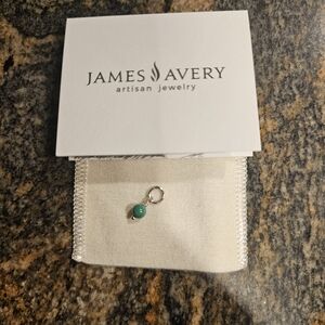 ***SOLD***Green Glass Enhancer Bead Sterling Silver Charm